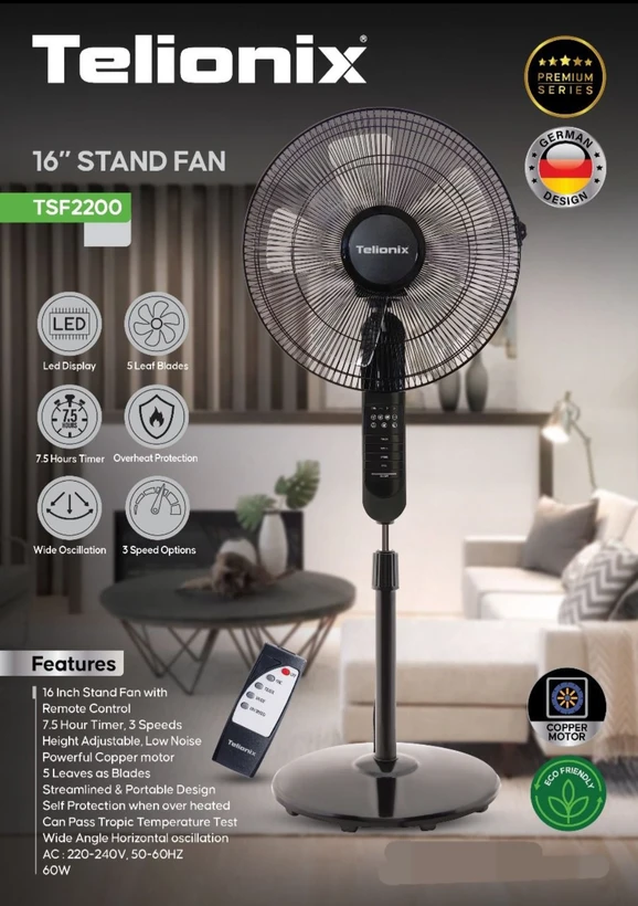 پنکه ایستاده تلیونیکس مدل 2200